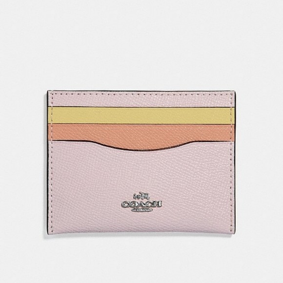 SOLD! * Coach Card Case Color Block ICE PINK MULTI - Picture 2 of 3